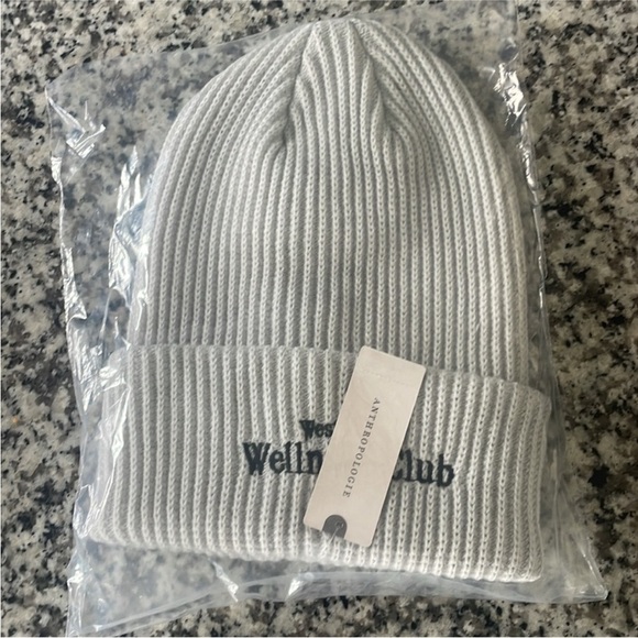 Anthropologie Daily Practice Sport Club Ribbed Beanie Hat in Light Grey - Picture 5 of 5